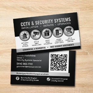 Cartão De Visita Especialista em Sistemas de Segurança & CCTV Moder