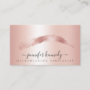 Cartão De Visita Especialista em Sobrancelhas Rose Gold Foil Metall