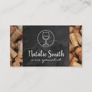 Cartão De Visita Especialista em vinho   Vinha   Slate and Corks
