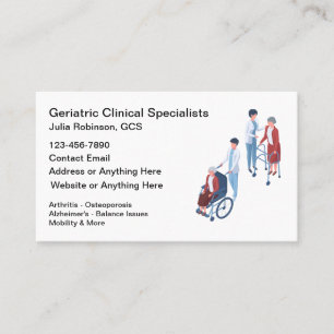 Cartão De Visita Especialistas Clínicos Geriátricos Médicos 