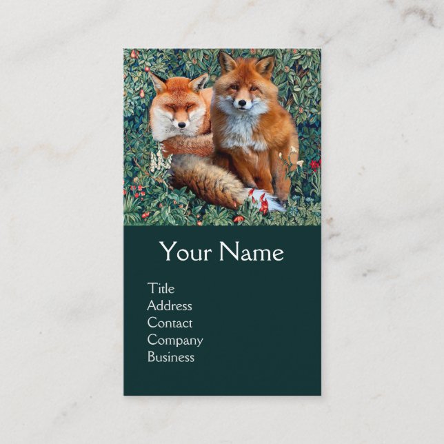 CARTÃO DE VISITA ESPÉCIES VERMELHAS ENTRE A GREENERAÇÃO, A FOLIAGEM (Frente)