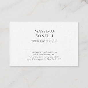 Cartão De Visita Espesso Premium Único Elegante Simples Plano Espec
