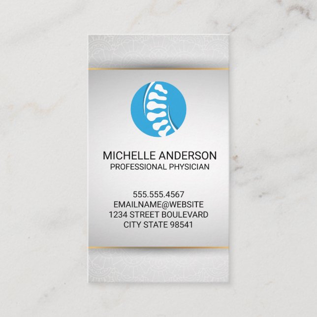 Cartão De Visita Espinha dorsal | Saúde e bem-estar (Frente)