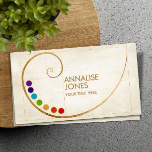 Cartão De Visita Espiral do Ouro Geométrico Sagrado - Chakras