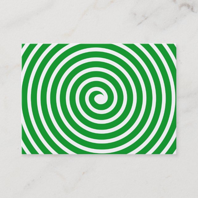 Cartão De Visita Espiral Motif - Verde-Grama e Branco (Frente)