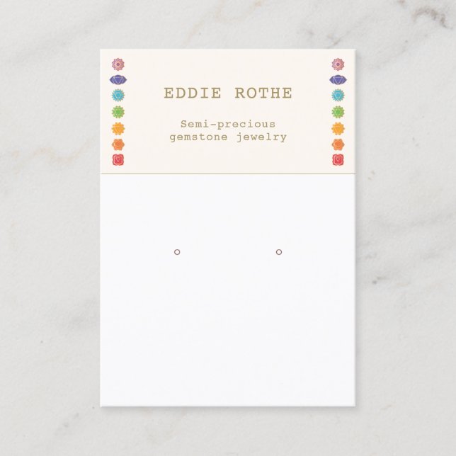 Cartão De Visita Espiritual 7 Chakra Earring Jewelry Display (Frente)