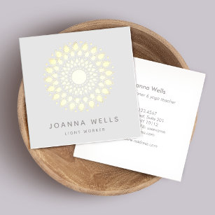 Cartão de visita Espiritual Dourado Lotus Mandala
