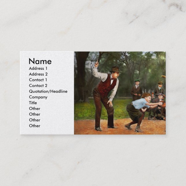 Cartão De Visita Esporte - Baseball - Golpe 1 1921 (Frente)