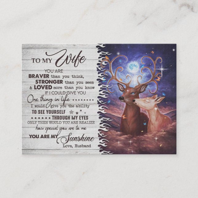 Cartão De Visita Esposa Arte Para Minha Esposa Braver Amava (Frente)