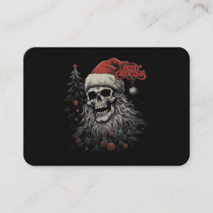 Cartão De Visita Esqueleto Crânio Divertido Feliz Natal Papai Noel