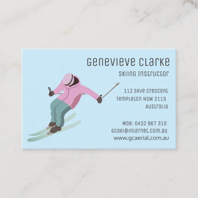 Cartão De Visita Esqui (Frente)