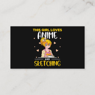 Cartão De Visita Essa Menina Ama Anime E Desenhando O Sketch S