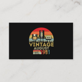 Cartão De Visita EST 1981 August Vintage aniversário de 40 anos