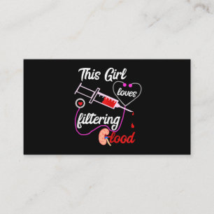 Cartão De Visita Esta Menina Adora Filtrar Enfermeira De Diálise Sa