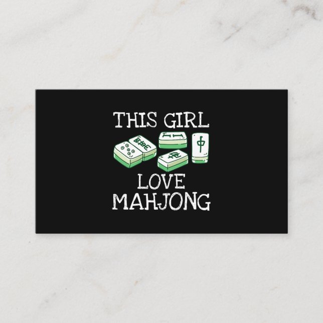 Cartão De Visita Esta Menina Adora Mahjong Jogo Tee China Presentes (Frente)