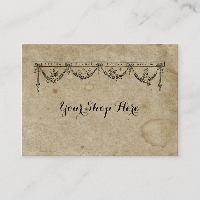 Cartão De Visita Estação de vazio e Cherub Antíca Mantiveram o Pape (Frente)