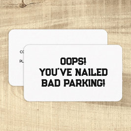 Cartão De Visita Estacionamento Incorreto