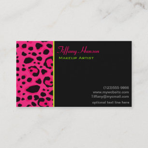 Cartão de Visita Estampa de Leoparda Chita Rosa Ne
