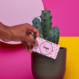 Cartão de Visita Estampa de Leopardo Rosa Logoti