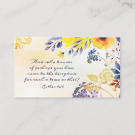 Cartão De Visita Ester 4:14 Venha ao Reino para esse período