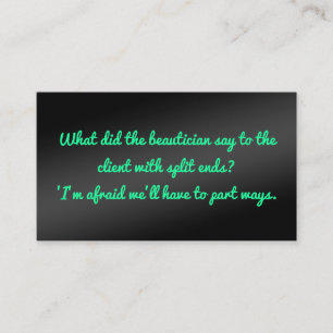Cartão De Visita Estética da Beleza Humorística