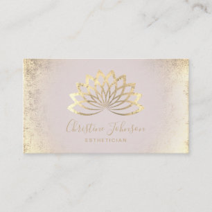Cartão De Visita estética do logotipo faux gold foil lotus