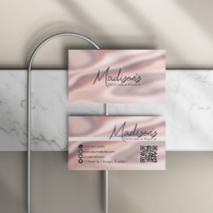 Cartão De Visita Estética Metálica Rosa Elegante