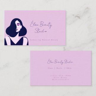 Cartão De Visita Estética Minimalista Moderna Feminina Elegante