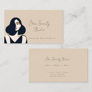 Cartão De Visita Estética Minimalista Moderna Neutra Elegante
