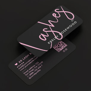 Cartão De Visita Estética Rosa Lashes Makeup Artista Beauticista