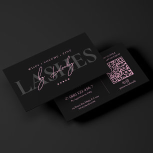 Cartão De Visita Estética Rosa Preta de Luxo Mínimo Artista de Cíli