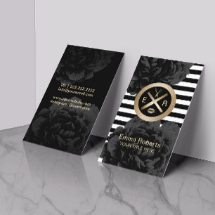 Cartão De Visita Esteticista Bastão de Cera & Pinça Logotipo Floral