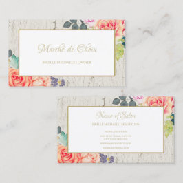 Cartão De Visita Esteticista do Salão Floral Aquarela