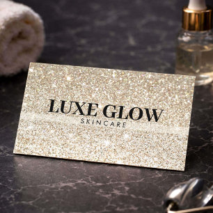 Cartão De Visita Esteticista Minimalista Luxo Brilho Dourado