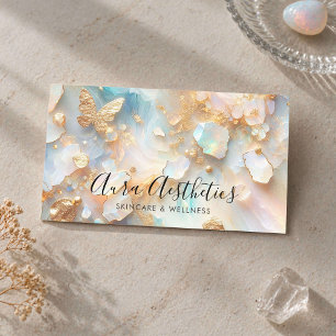 Cartão De Visita Esteticista Opala Pedra da Lua Elegante Luxo Cuida