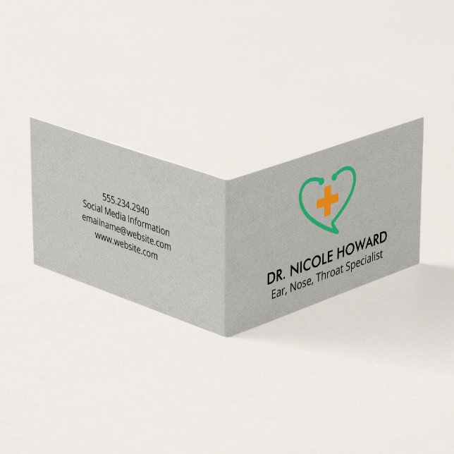 Cartão De Visita Estetoscópio de Medicina | Saúde | Médico (Exterior)