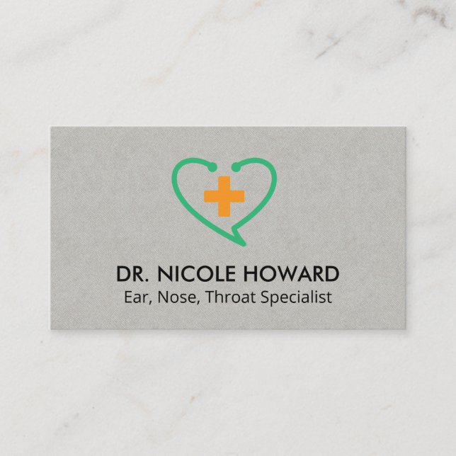 Cartão De Visita Estetoscópio de Medicina | Saúde | Médico (Frente)