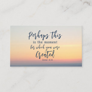 Cartão De Visita Esther 4:14 Talvez esta seja a Bíblia do tempo Ver