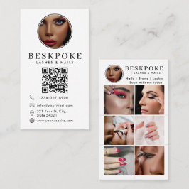 Cartão De Visita Esthetician Photo Feed Grid Social Media QR Code 