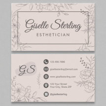 Estheticista Blush Pink Floral Art Script