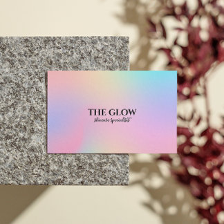 Cartão De Visita Estheticista - Holográfico Rosa Iridescente Código