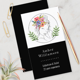 Cartão De Visita Estheticista Moderno Stylist Spa Elegante Chic Flo