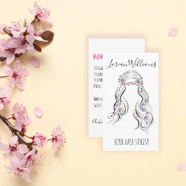 Cartão De Visita Estilhador de Cabelo de Casamento Bonito Boho Boho