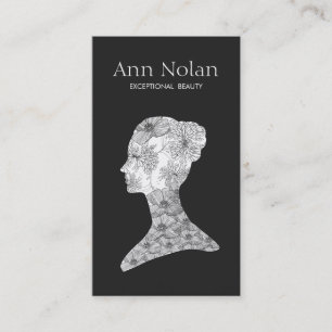 Cartão De Visita Estilista de beleza e salão de cabelo da menina Fl