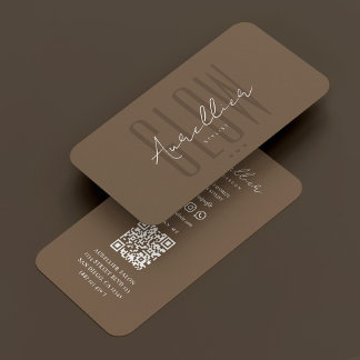 Cartão De Visita Estilista de Bronzeado com Spray Marrom Minimal Gl