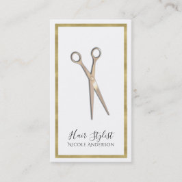 Cartão De Visita Estilista de Cabelo Borda Mínima em Ouro Rosa Dour