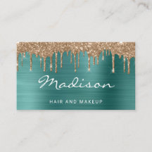 Estilista de Cabelo e Maquiagem com Brilho Dourado