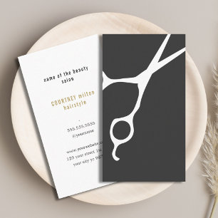 Cartão De Visita Estilista de Cabelo Moderno Elegante Minimalista B