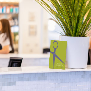 Cartão De Visita Estilista de Cabelo Moderno Gráfico Verde Roxo