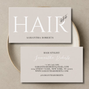 Cartão De Visita Estilista de cabelo moderno tipografia elegante be